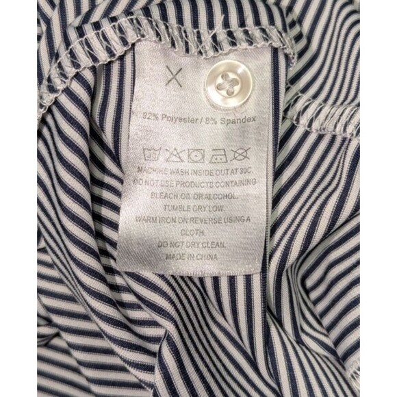 Pwomag Shirt 3XL Men's Blue Striped Short Sleeve Polo Golf Athletic Comfortable - Picture 6 of 6